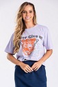 T-shirt Estonada Never Give Up Lilás