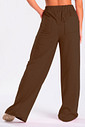 Calça Wide Leg Moletom Marrom