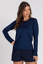 Camiseta Feminina UV Dry Manga Longa Raglan Marinho