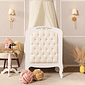 Berço Americano Entalhado Clássico Capitonê 2 em 1 Branco Provençal Berço Americano Entalhado Clássico Capitonê 2 em 1 Branco Provençal