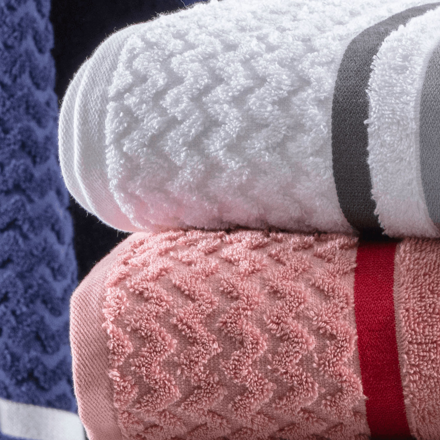 toalhas loren foto mostrando detalhes da felpa