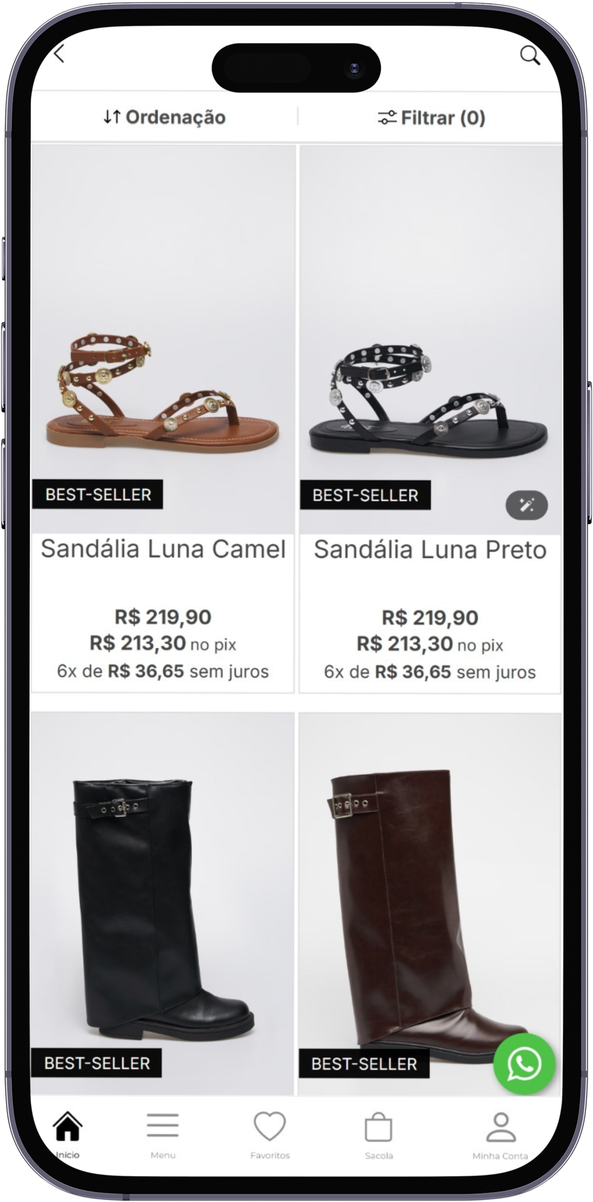 Aplicativo MIST em um celular